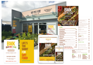 restaurant branding design - Bun Mee Kiwi, Auckland